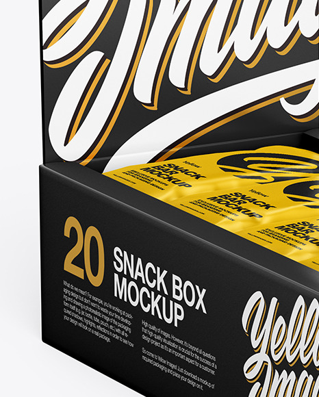 Display Box w/ 20 Snack Bars Mockup