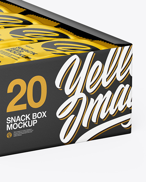 Display Box w/ 20 Snack Bars Mockup