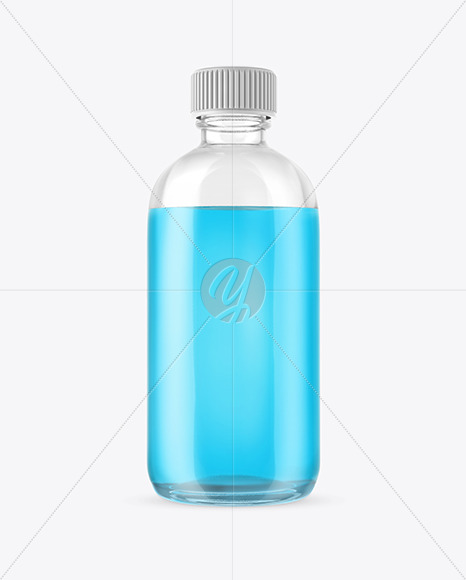 Clear Glass Cosmetic Bottle Mockup