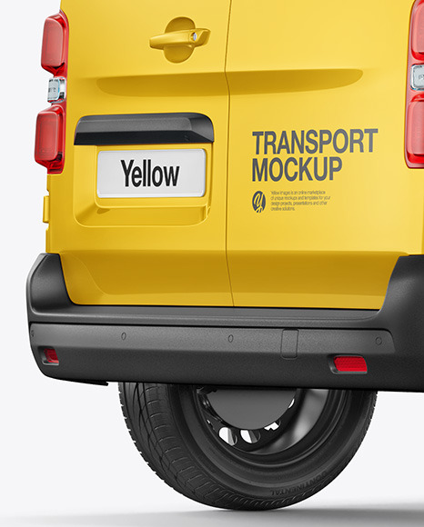 Panel Van Mockup - Back Half Side View