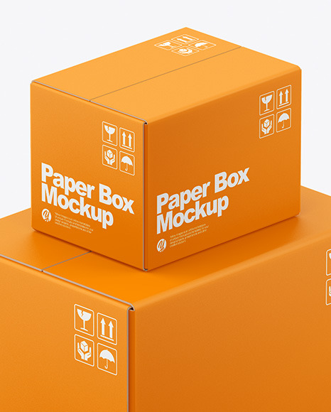 Four Paper Boxes Mockup