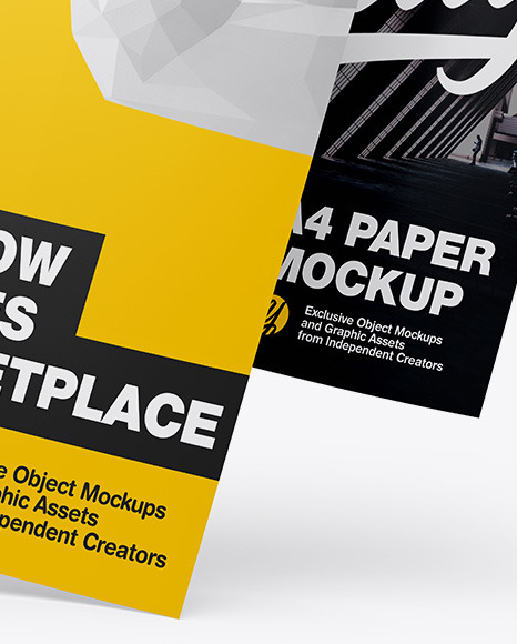 Two A4 Papers Mockup