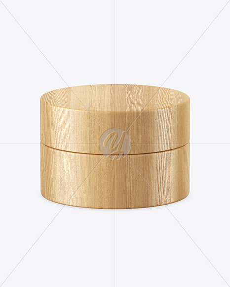 Wooden Cosmetic Jar Mockup