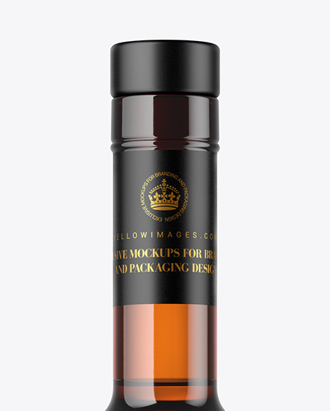 Amber Glass Bottle Mockup