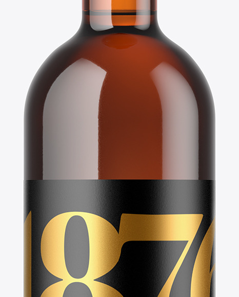 Amber Glass Bottle Mockup