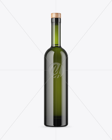 Green Glass Bottle Mockup