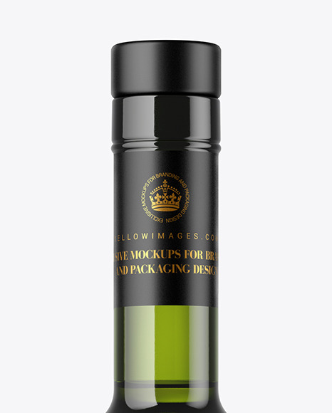 Green Glass Bottle Mockup