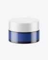 Blue Glass Cosmetic Jar Mockup