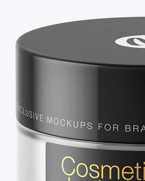 Clear Glass Cosmetic Jar Mockup