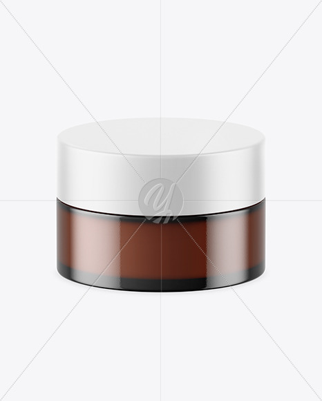 Amber Glass Cosmetic Jar Mockup