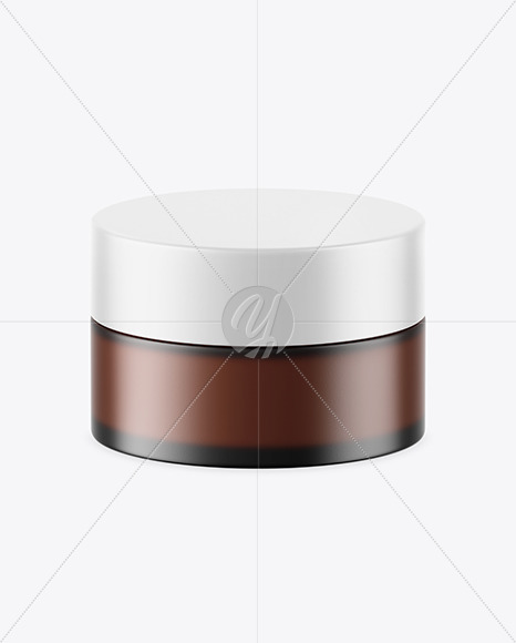 Frosted Amber Glass Cosmetic Jar Mockup