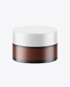 Frosted Amber Glass Cosmetic Jar Mockup