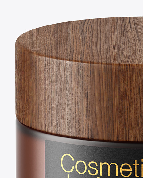 Frosted Amber Glass Cosmetic Jar Mockup