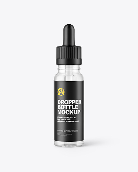 Clear Glass Dropper Bottle Mockup