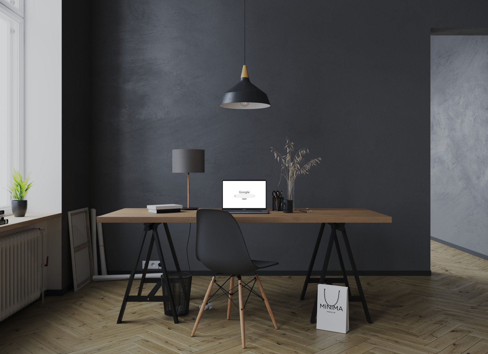 Workspace desk Interior mockups