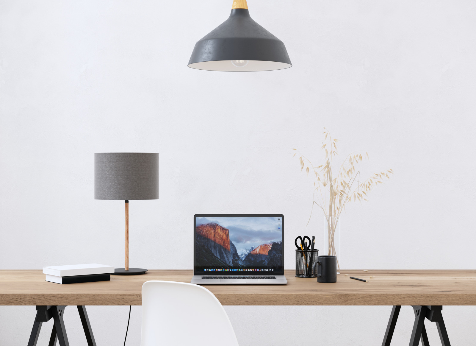 Workspace desk Interior mockups