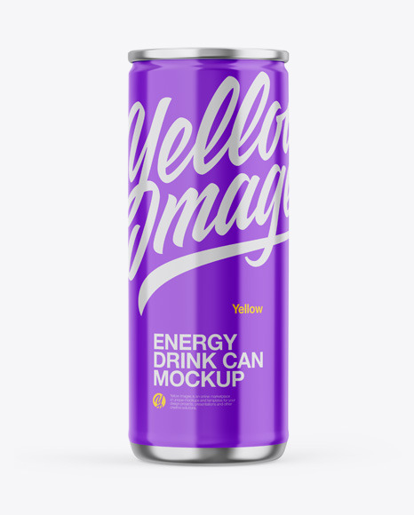 Metallic Can W Glossy Finish Mockup - Metallic+Can+W+Glossy+Finish+Mockup+In+Can+Mockups+On+Yellow