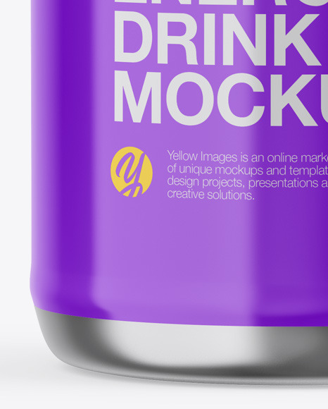 Metallic Can W/ Glossy Finish Mockup