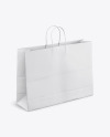 Paper Shopping Bag with Rope Handle Mockup - Halfside View