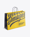 Paper Shopping Bag with Rope Handle Mockup - Halfside View