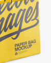 Paper Shopping Bag with Rope Handle Mockup - Halfside View