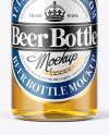 Clear Glass Lager Beer Bottle Mockup