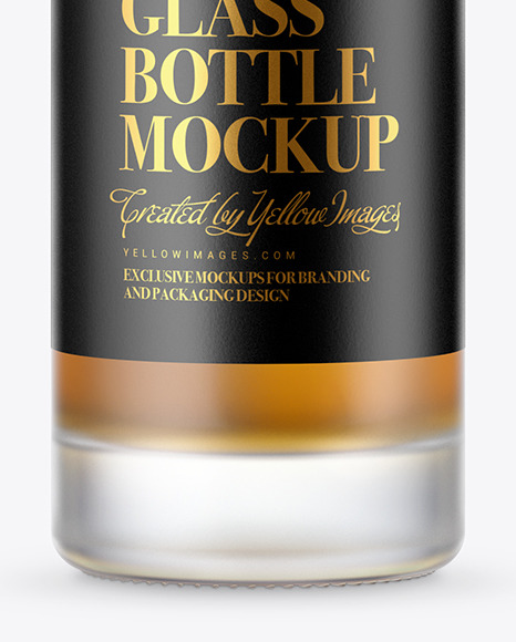 Frosted Glass Whisky Bottle Mockup