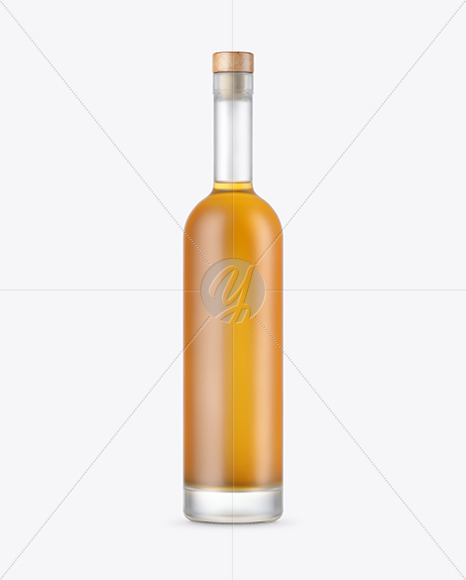 Frosted Glass Whisky Bottle Mockup