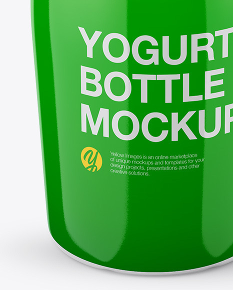 Glossy Plastic Bottle Mockup - Front View (High-Angle Shot)