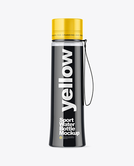 Sport Bottle With Black Water Mockup