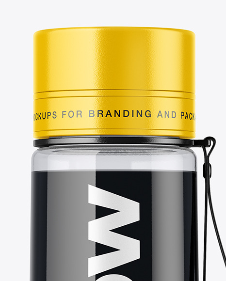 Sport Bottle With Black Water Mockup