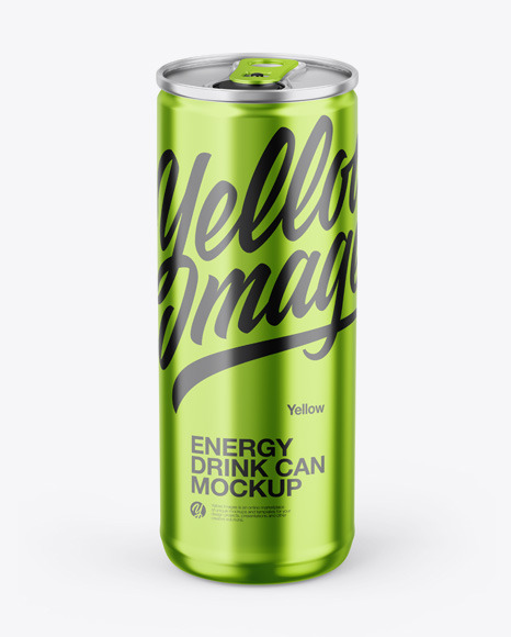 Glossy Metallic Can Mockup