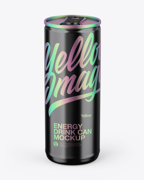 Glossy Metallic Can Mockup