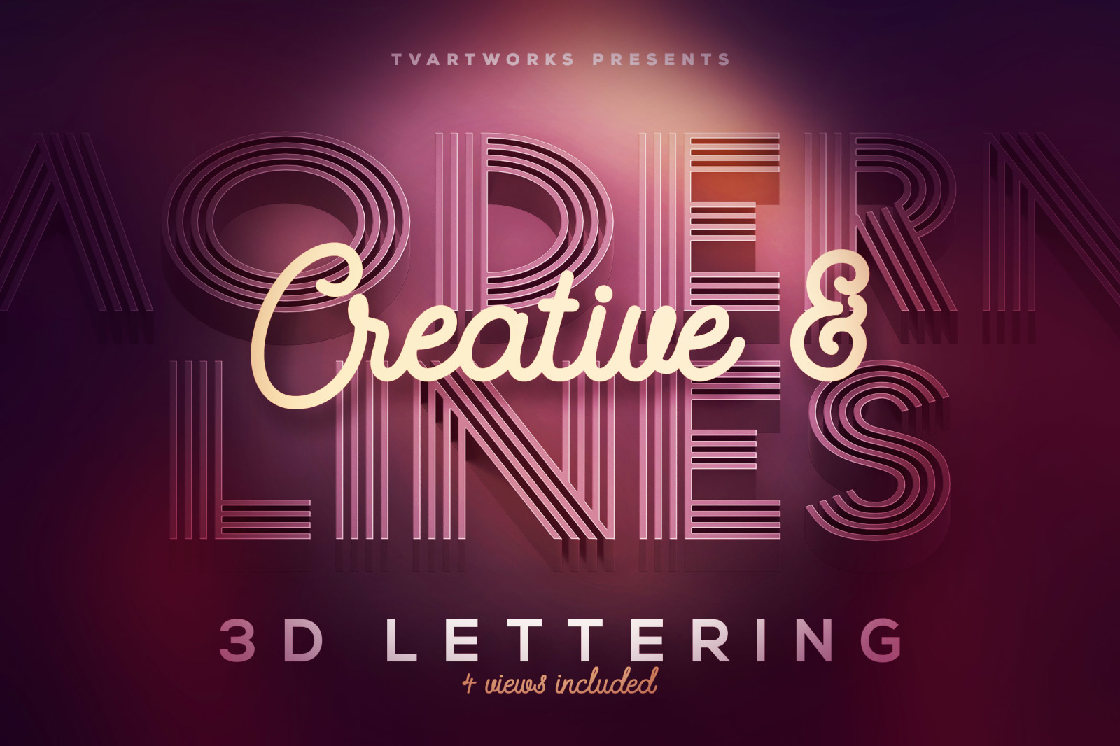 Modern Lines 3D Lerttering Modern Lines 3D Lerttering