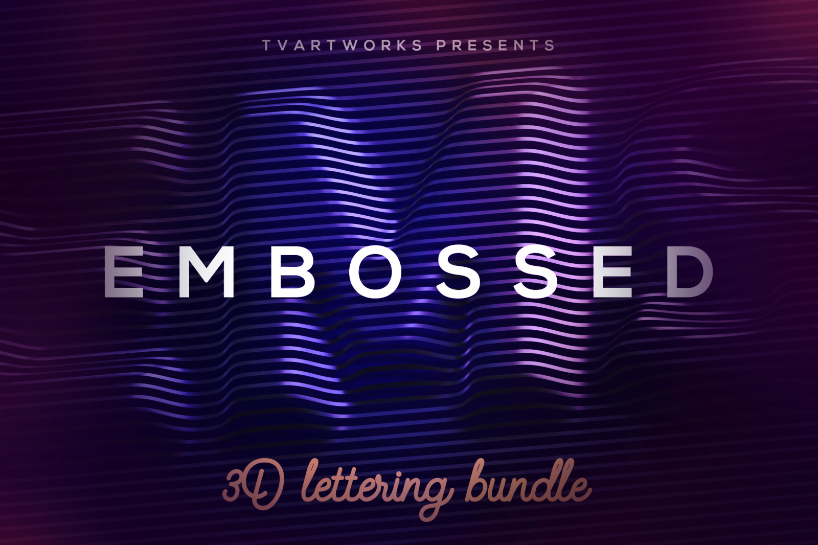 Embossed Lines 3D Lerttering Embossed Lines 3D Lerttering