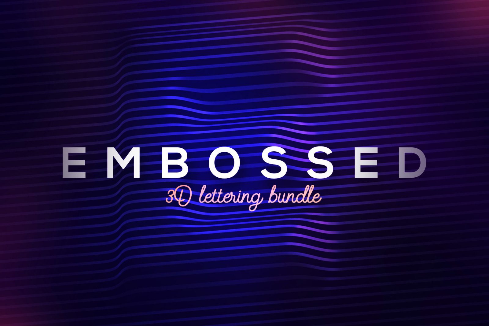 Embossed Lines 3D Lerttering Embossed Lines 3D Lerttering