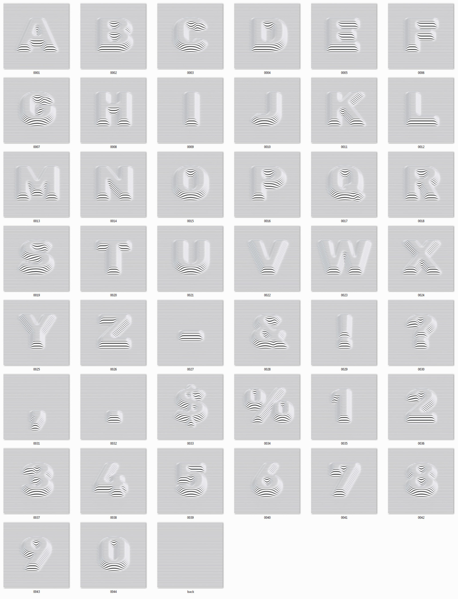 Embossed Lines 3D Lerttering Embossed Lines 3D Lerttering