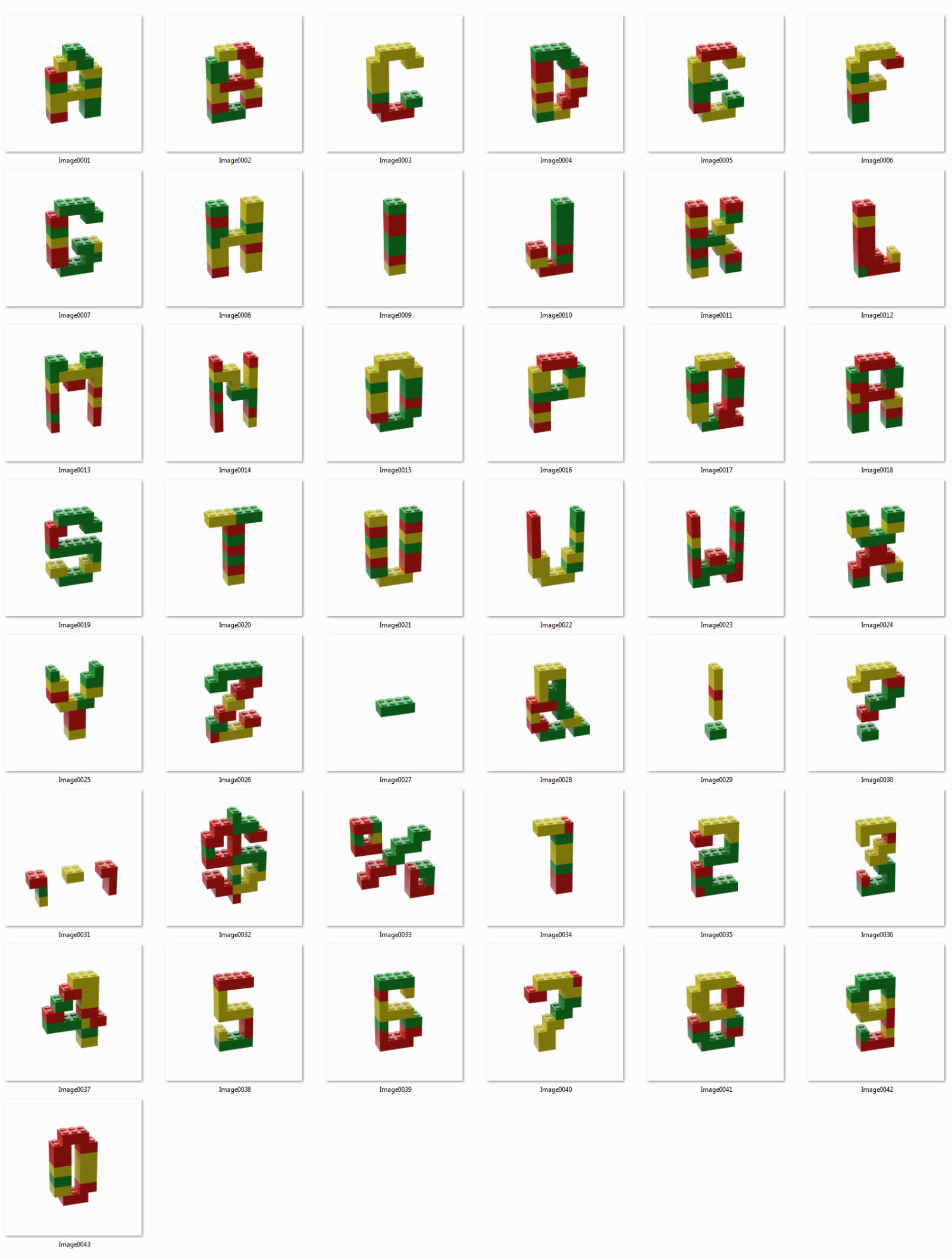Toy Bricks 3D Lettering Toy Bricks 3D Lettering