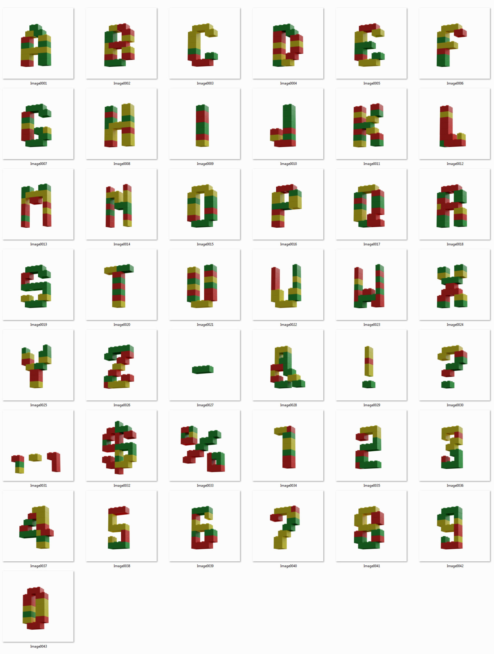 Toy Bricks 3D Lettering