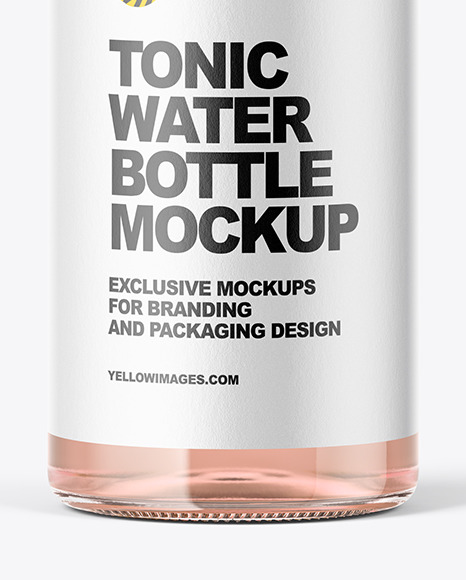 Clear Glass Tonic Bottle Mockup