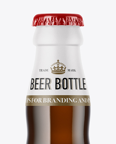 Amber Glass Beer Bottle Mockup