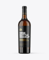 Amber Glass White Wine Bottle Mockup