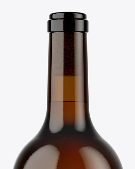 Amber Glass White Wine Bottle Mockup