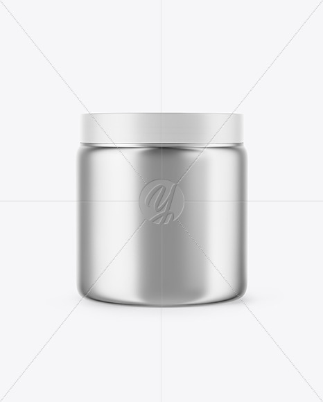 Metallized Plastic Jar Mockup