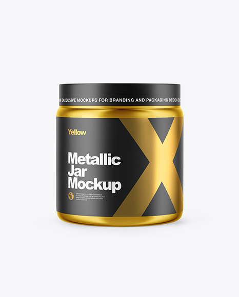 Metallized Plastic Jar Mockup