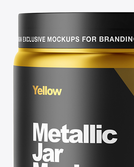 Metallized Plastic Jar Mockup