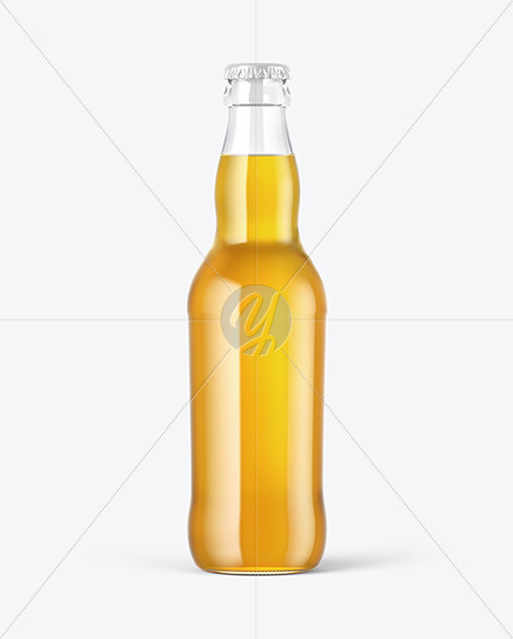 Clear Glass Lager Beer Bottle Mockup