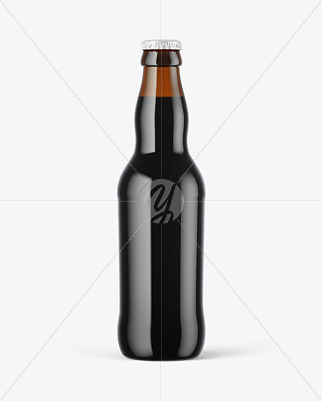 Amber Glass Beer Bottle Mockup