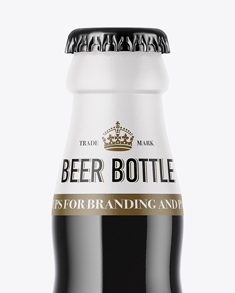 Amber Glass Beer Bottle Mockup