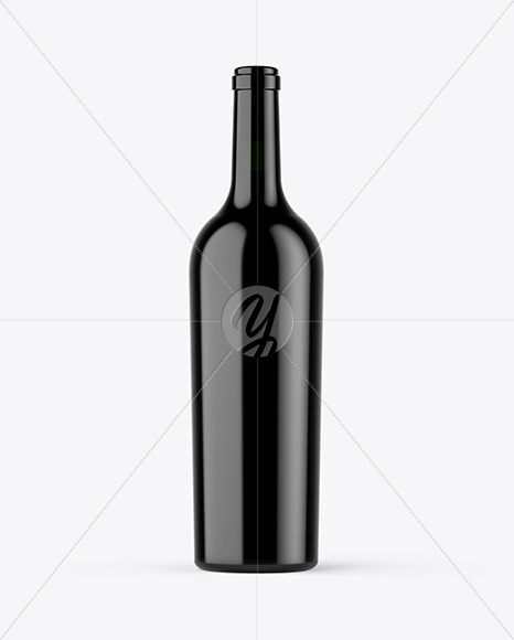 Black Glass Bottle Mockup